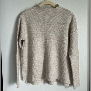 BKE Cream Cowl Neck Sweater with Relaxed Fit